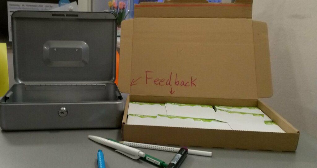 Feedback-Karten wurden reichlich für sehr gutes Feedback genutzt