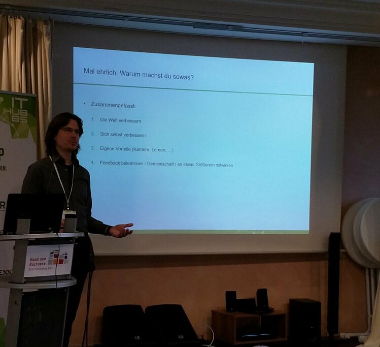 Keynote über das Thema der Konferenz: IT Community